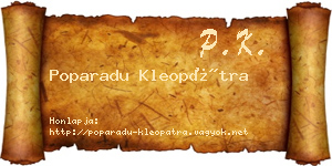 Poparadu Kleopátra névjegykártya